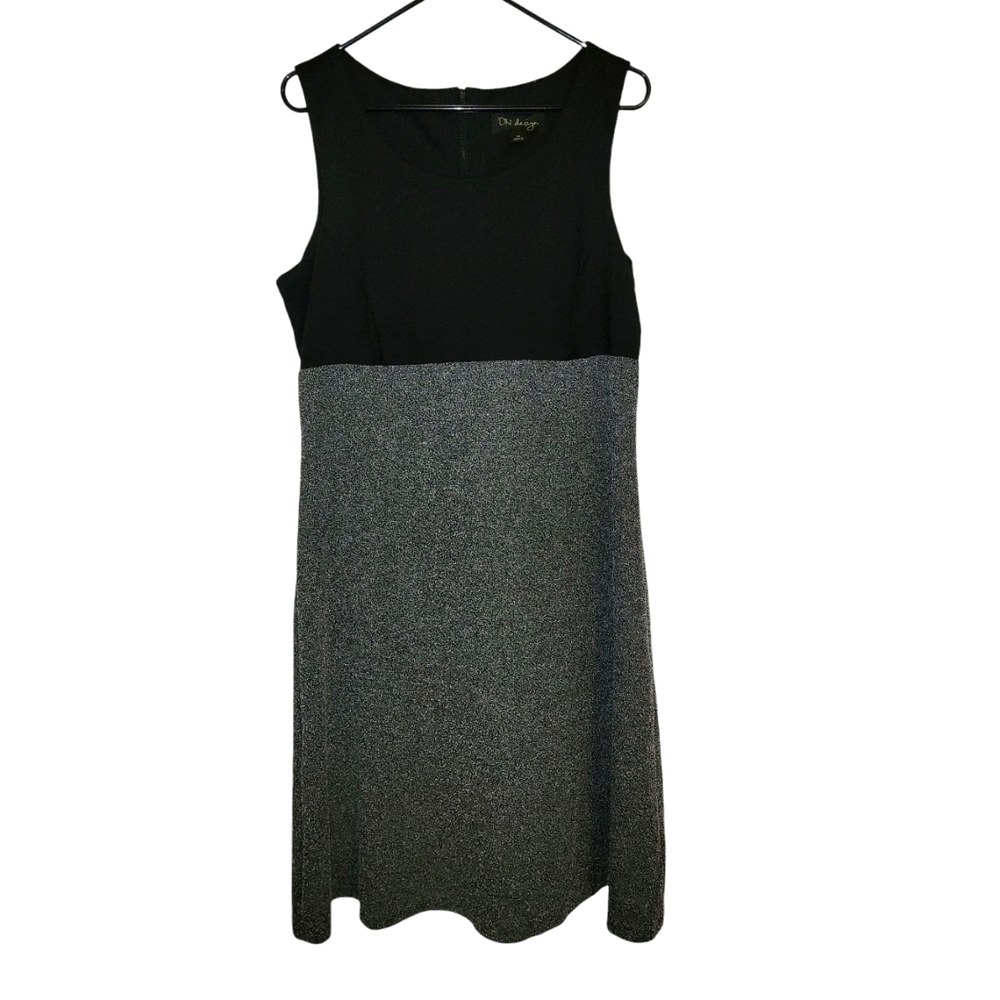 DN Design size 16 black & gray sleeveless dress zipper on back